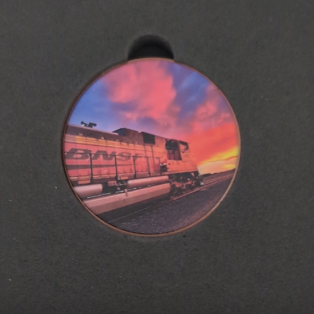 BNSF Train Sunset Challenge Coin
